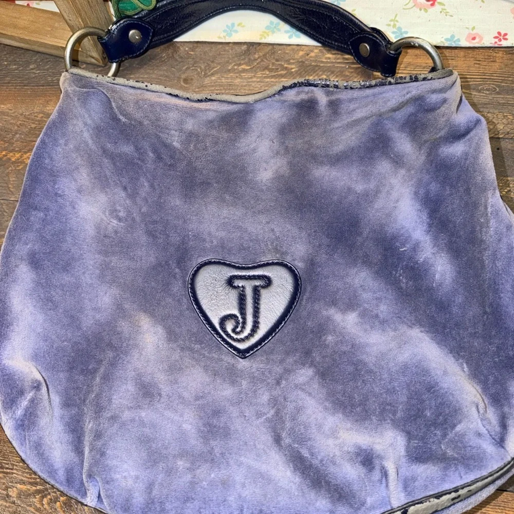 Vintage Blue Juicy Couture Purse Satchel Bag Handbag Y2K Velour - Live For Juicy